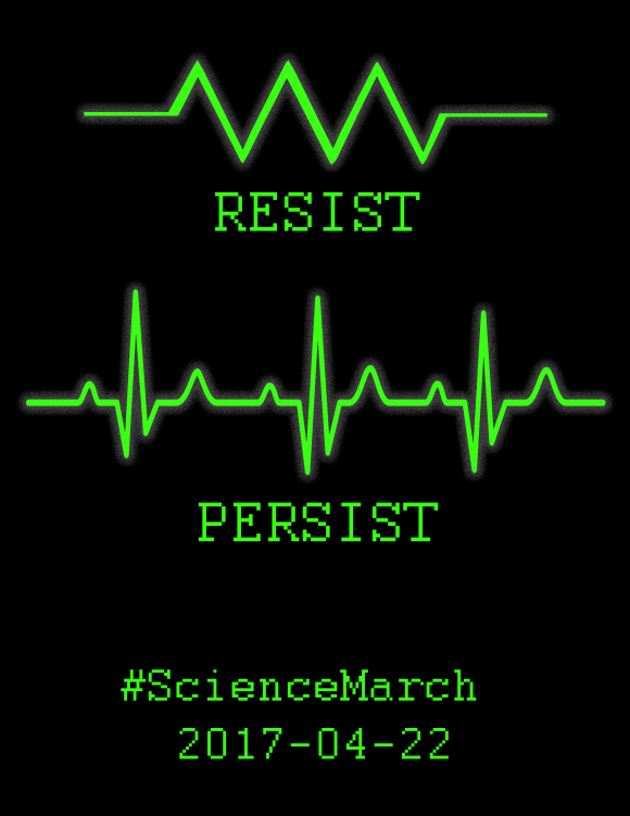 Resist Persist graphic for the March for Science